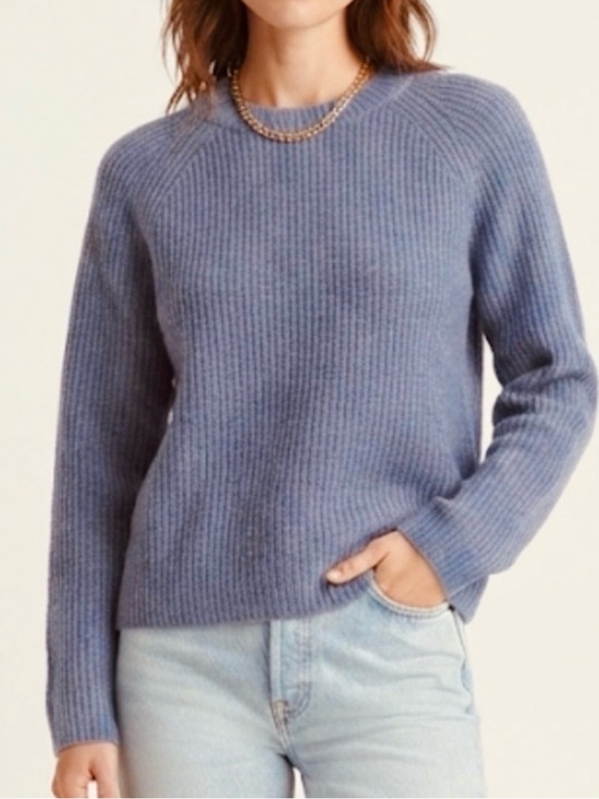 Quince Sweaters - Quince Mongolian Spring 100% Cashmere Fisherman Crewneck Sweater dusty blue